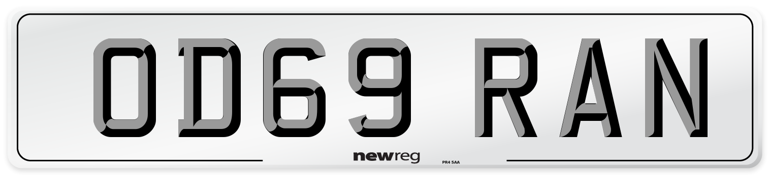 OD69 RAN Number Plate from New Reg